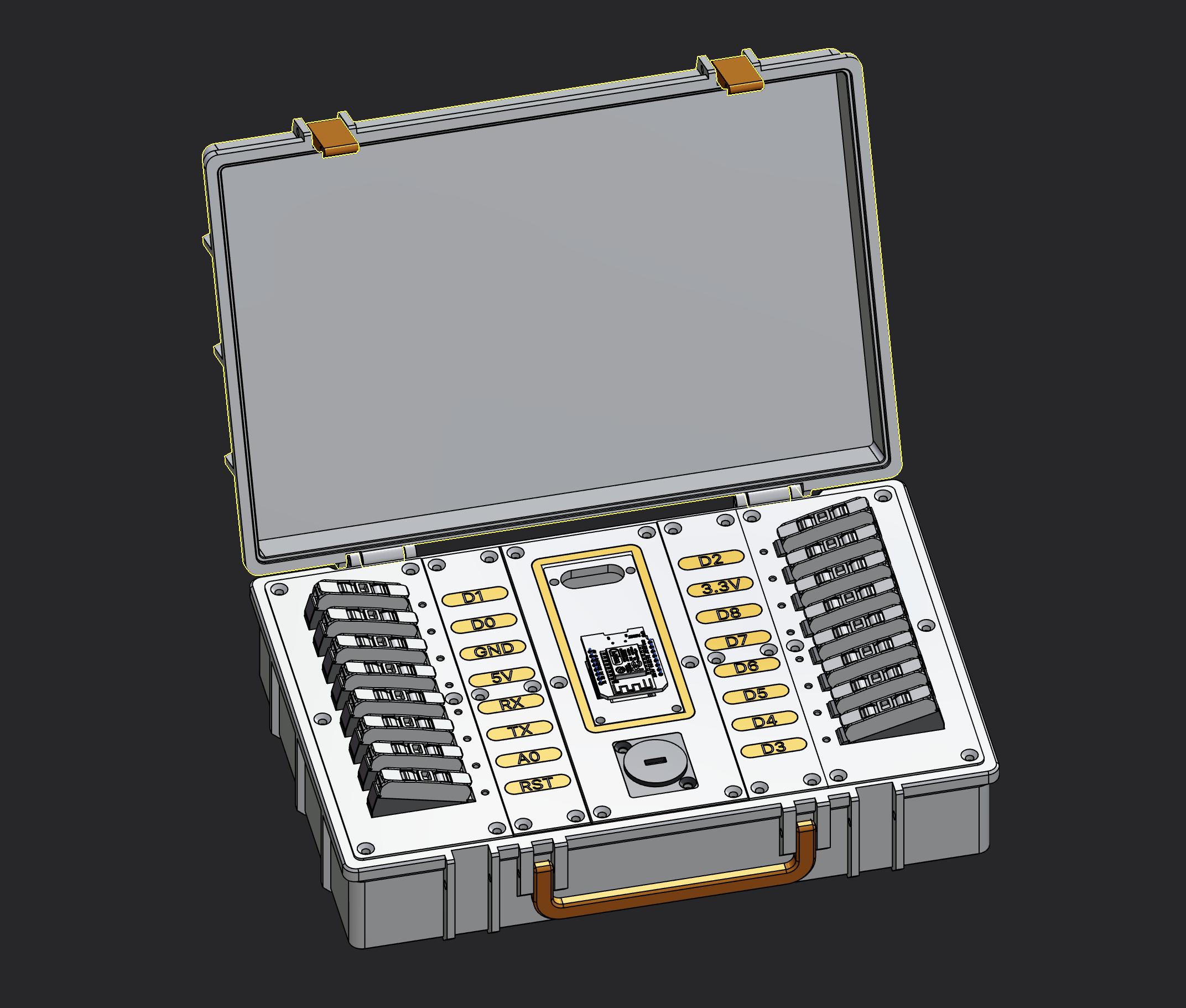 Futuristic ESP8266 development case with Wagos — miniatura 8
