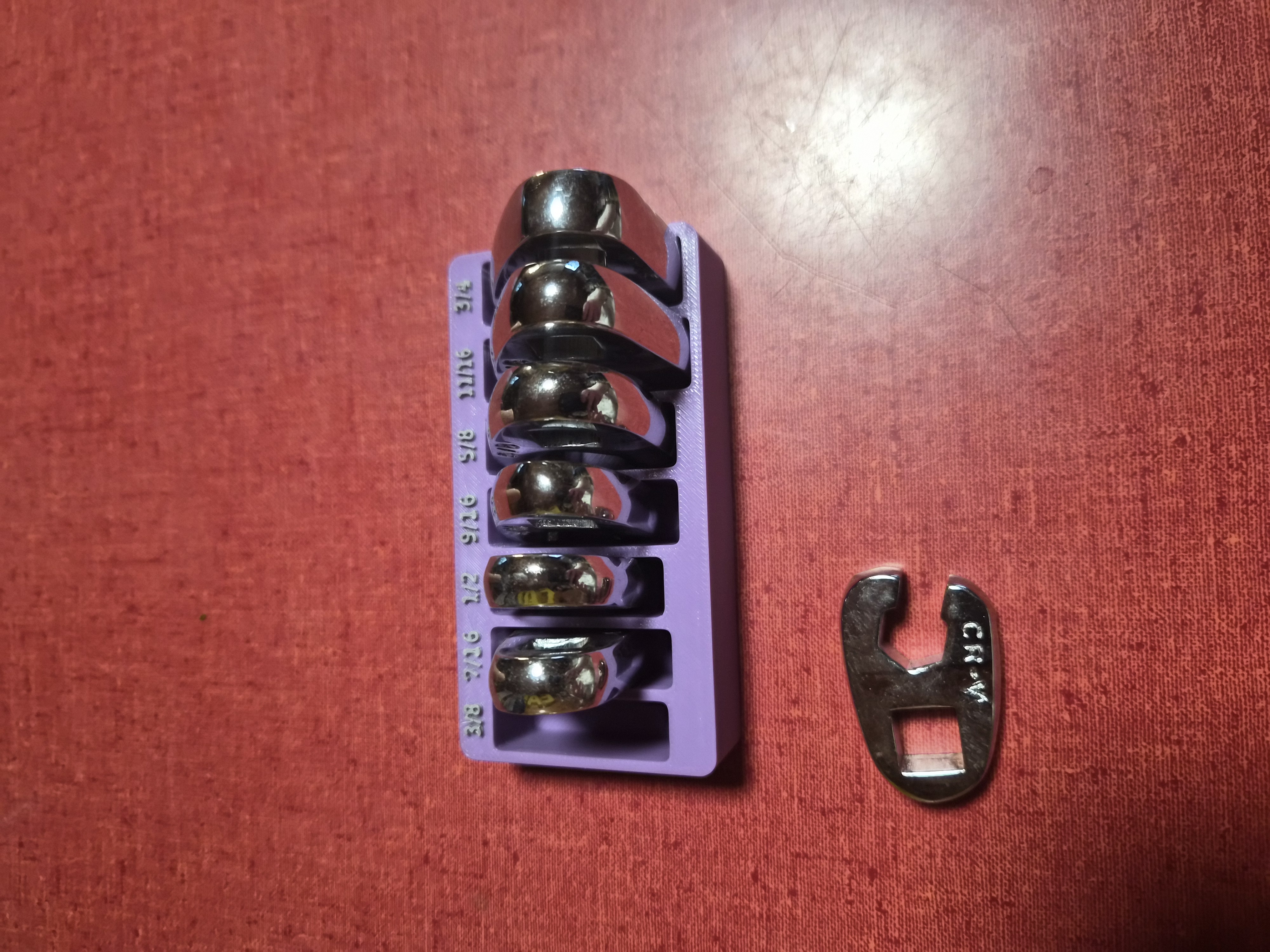 Harbor Freight 3/8" Crowfoot Flare Nut Wrench Set Holder SAE 3D model