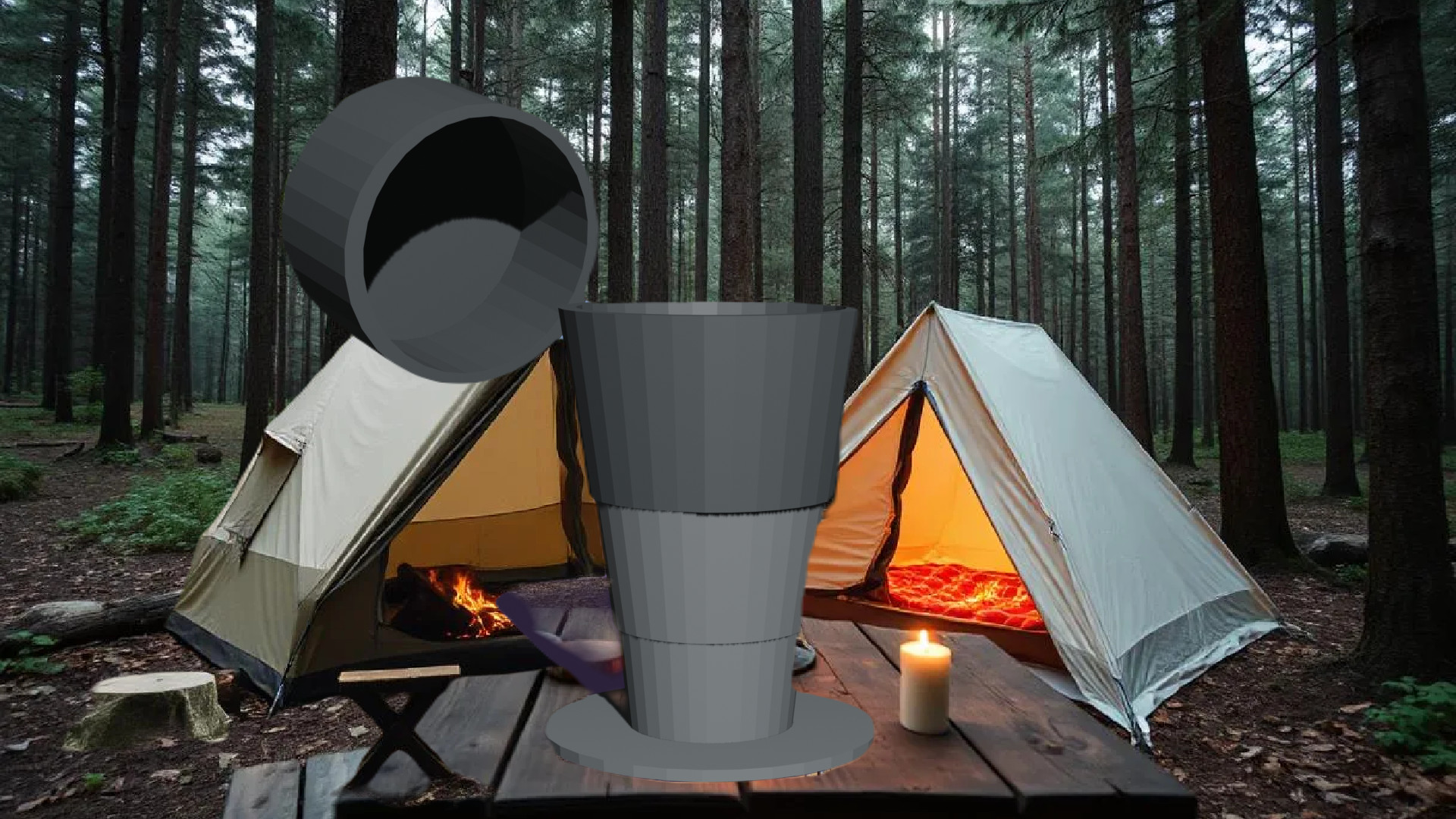 Telescopic cap for Camping