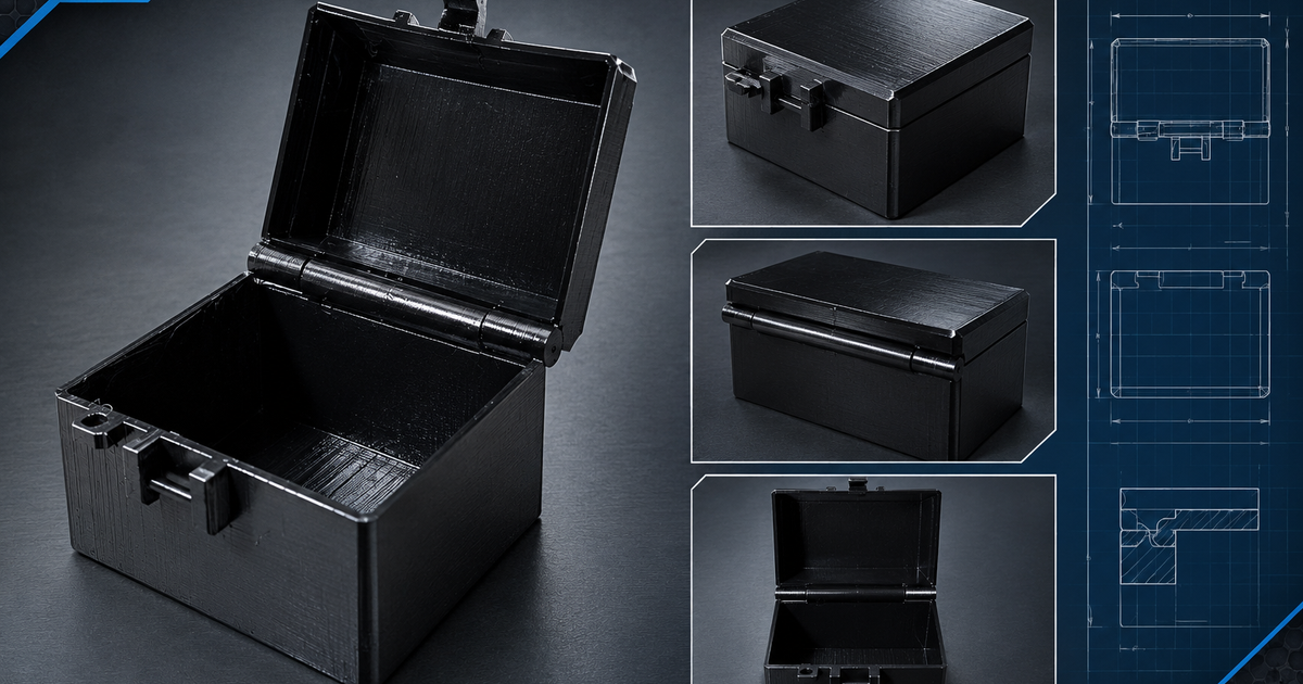 Hinged Box with print-in-place hinge NO HARDWARE by Custom 3d Parts ...