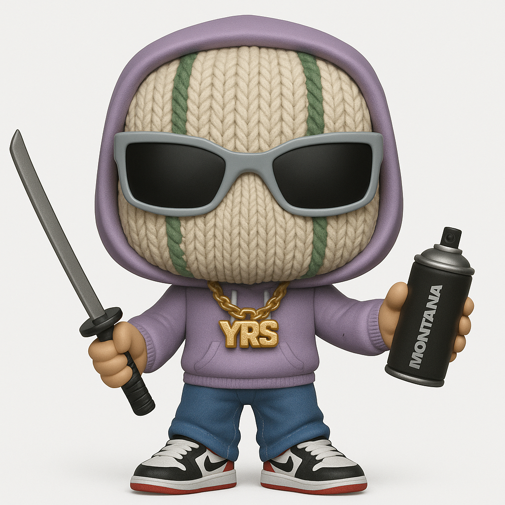 Writer Boy Funko with Katana and Sprey Can