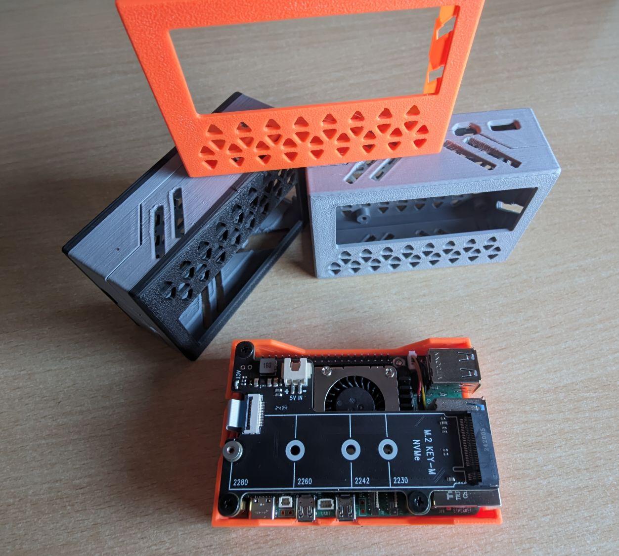 Case for Raspberry Pi 5 with PCIe M.2 NVMe and active Cooler 3D model
