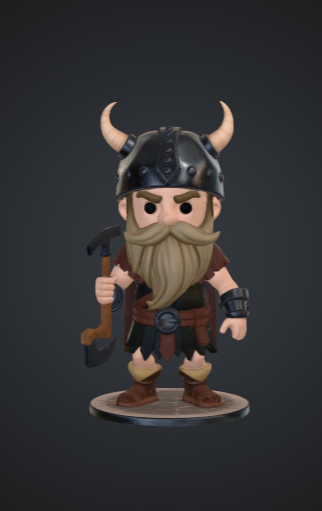 Chibi Viking Warrior – Cute Norse Fighter 3D model