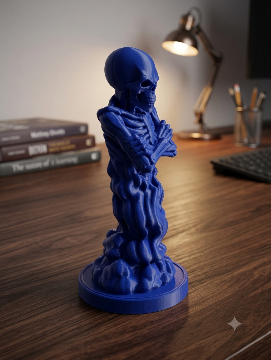 Necromancer Skeleton Statue 3d printed — miniatura 2