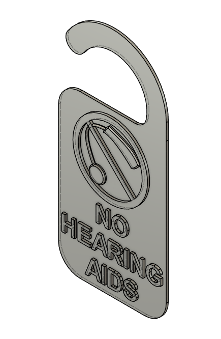 Shower sign for hearing aids