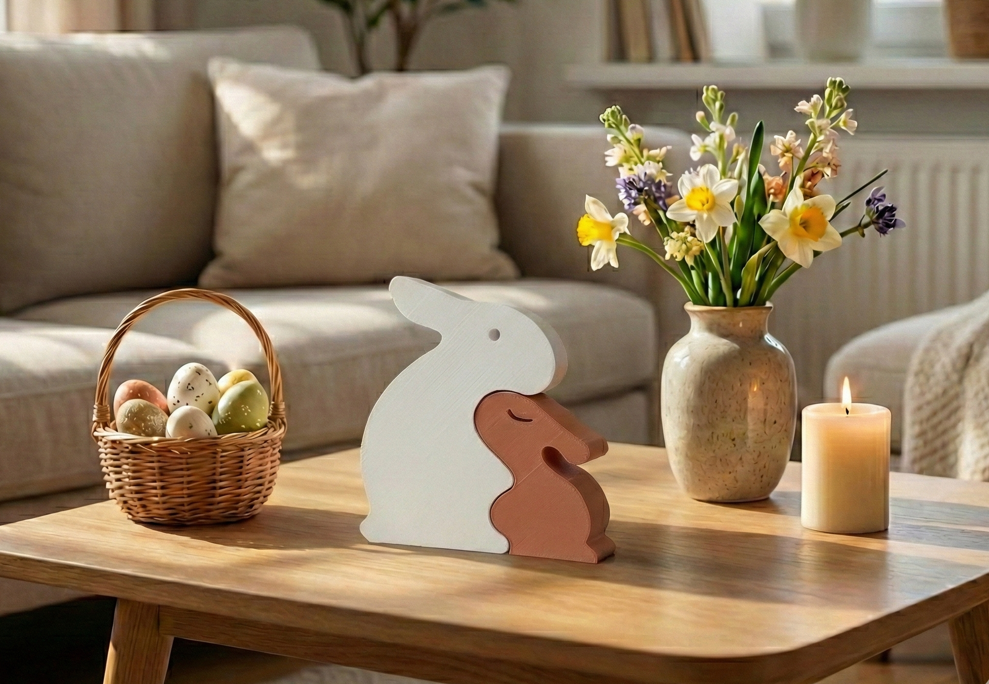 Cuddling rabbits