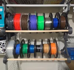 Hanging filament storage rack