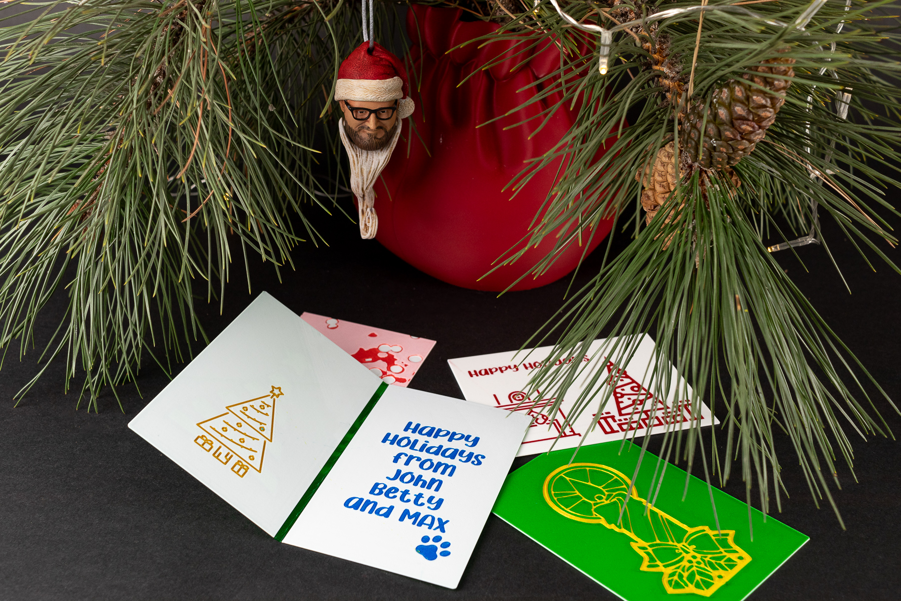 Christmas cards: fully 3D-printed, fully editable