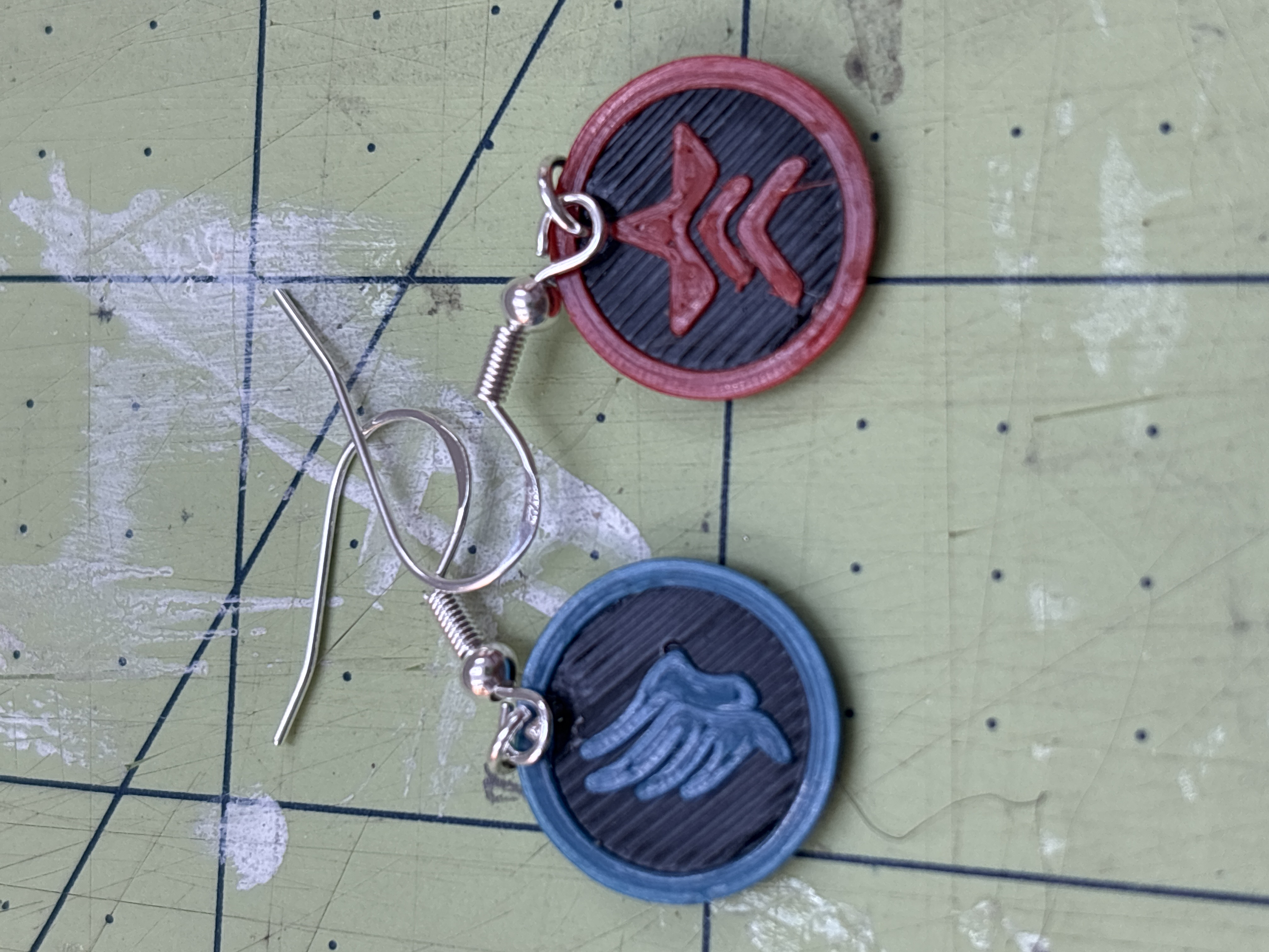 Mass effect Paragon and Renegade earring charms