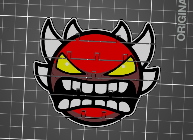 Flexi Extreme Demon difficulty face Geo-Dash