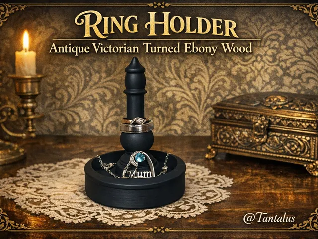 Antique Victorian Ring Holder (Turned Ebony Style)