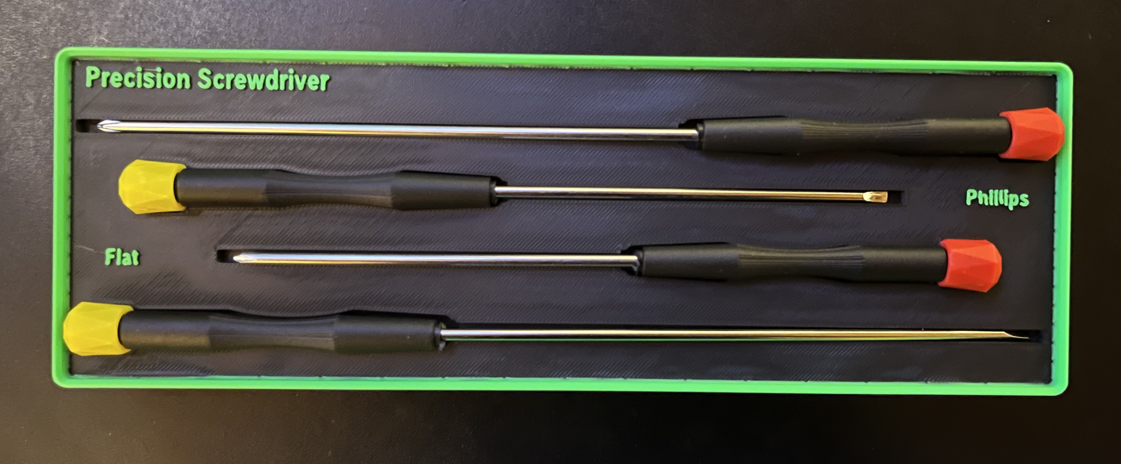 Gridfinity Long Precision Screwdriver Holder (4-Piece)