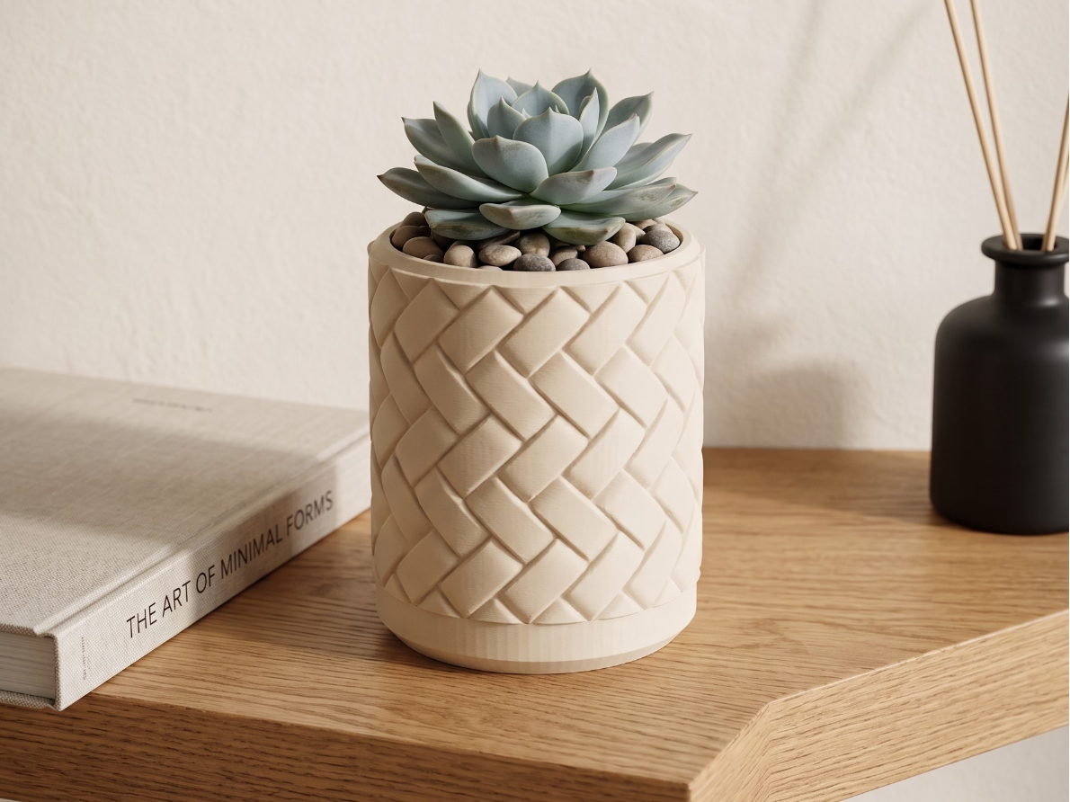 Elegant Weave Planter - Modern Minimalist Design