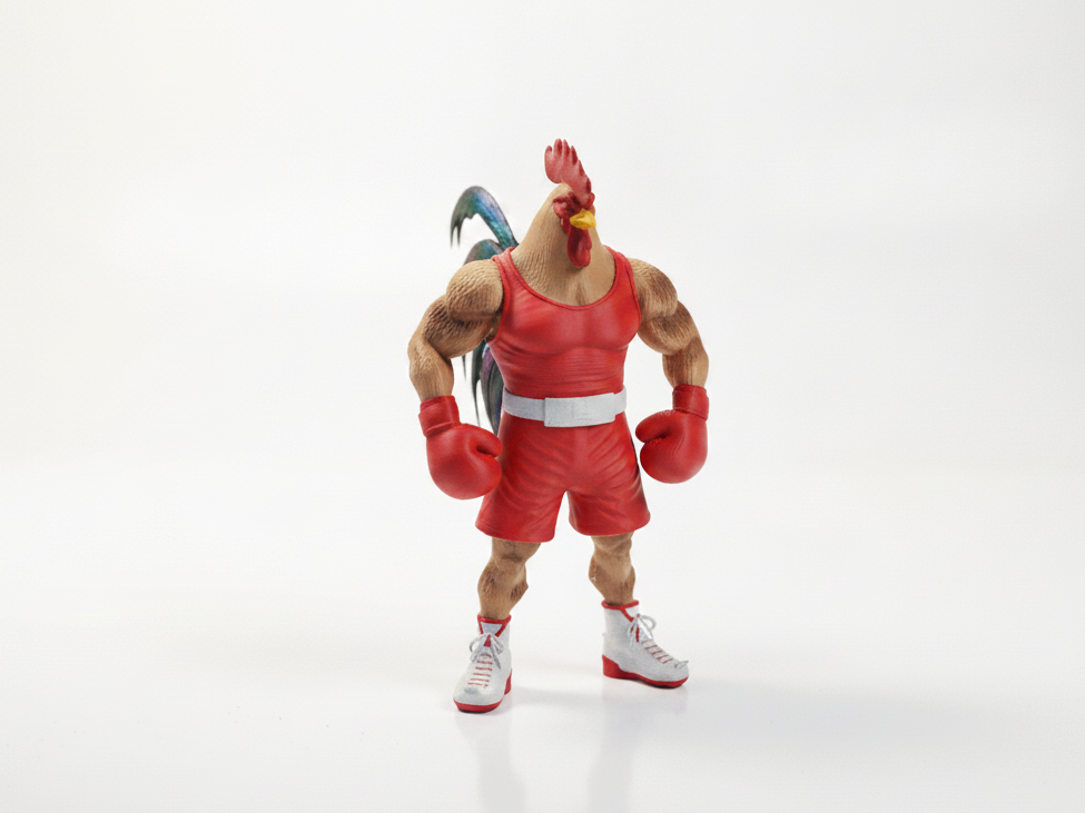 Boxer Rooster Fighter Animal Figurine 3D Printable