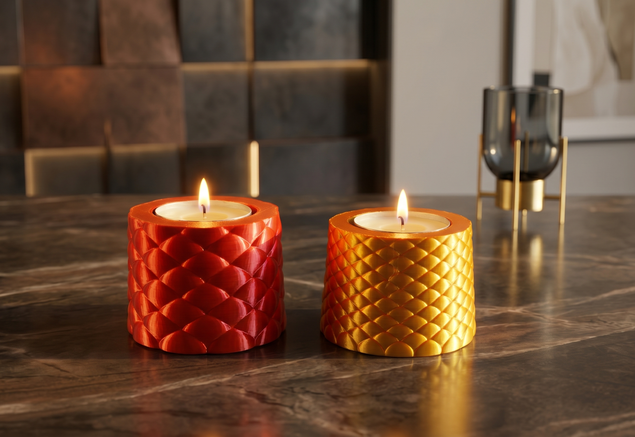 Mystic Scale Tealight Candle Holders