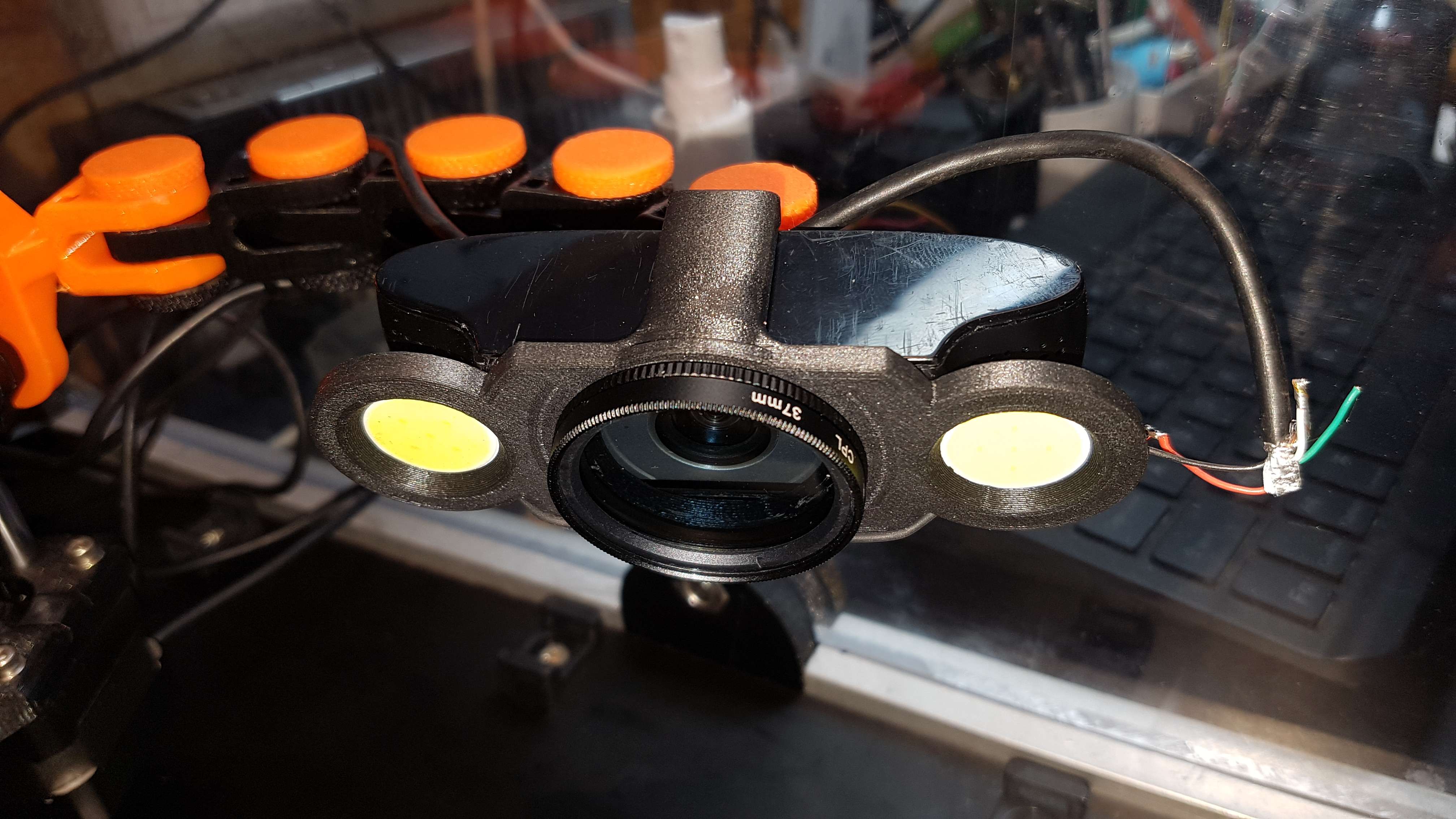 Logitech c930E 37mm lens mount with cob led lights
