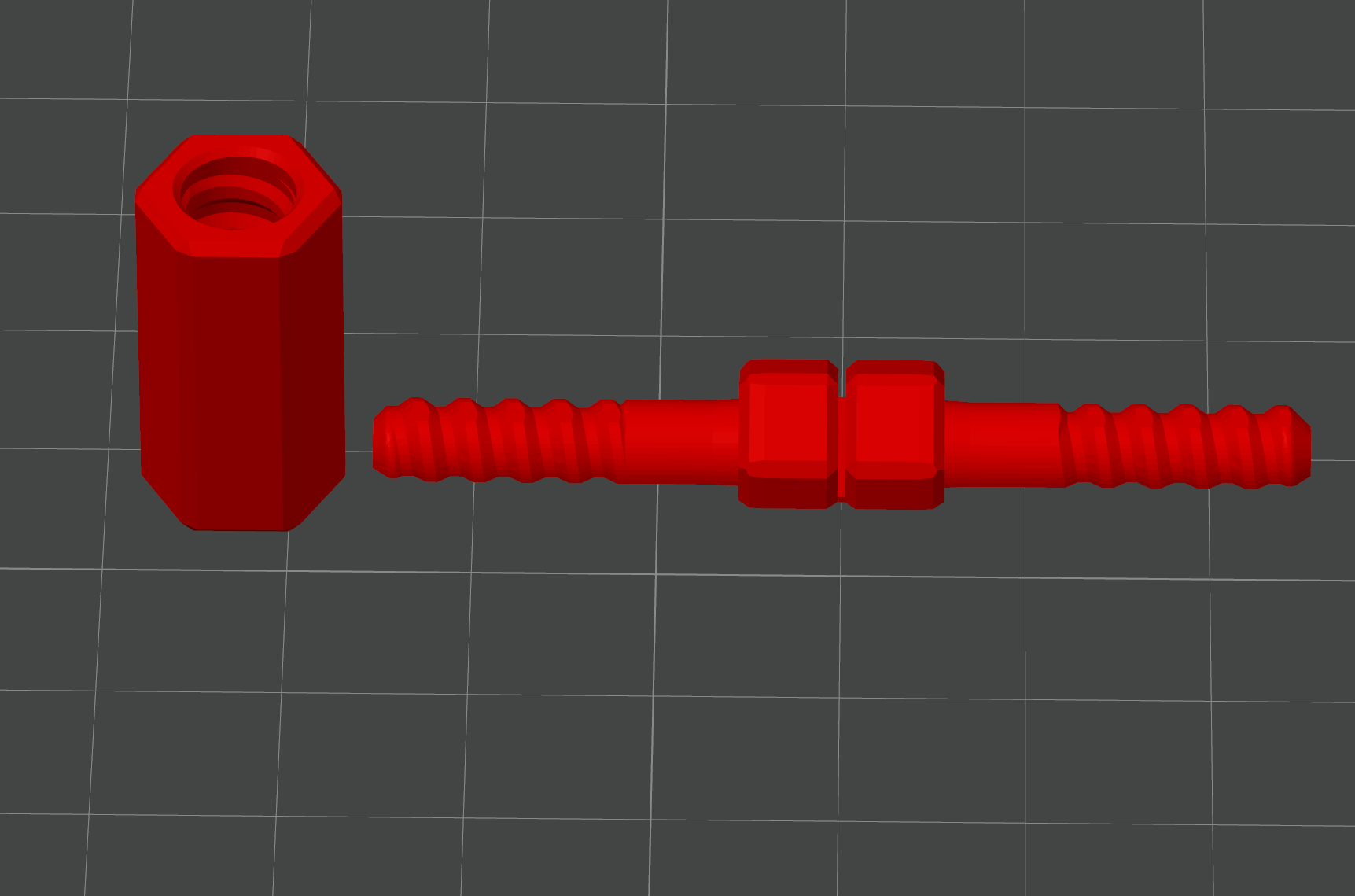 Shorter Rack Stud and Wrench (More forgiving for lower fidelity printers)
