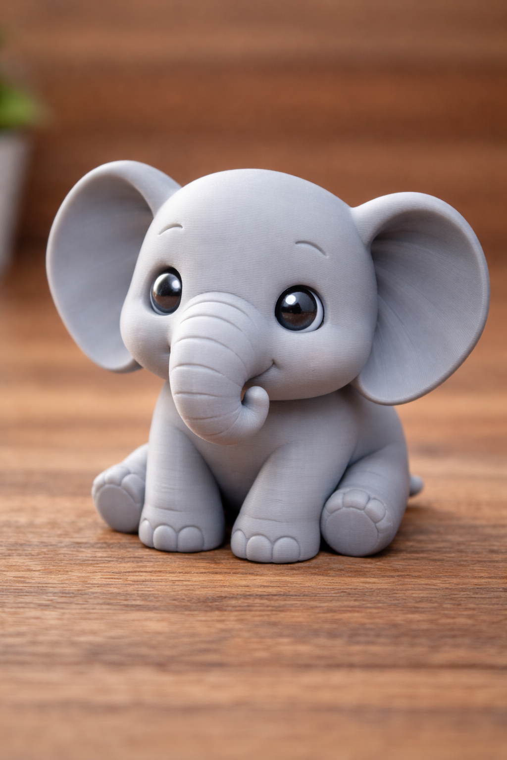 Cute Baby Elephant - One-Color - Print Desk Decor