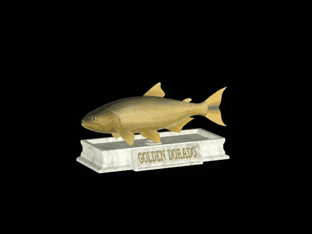 Golden Dorado Statue with Base – Design 3