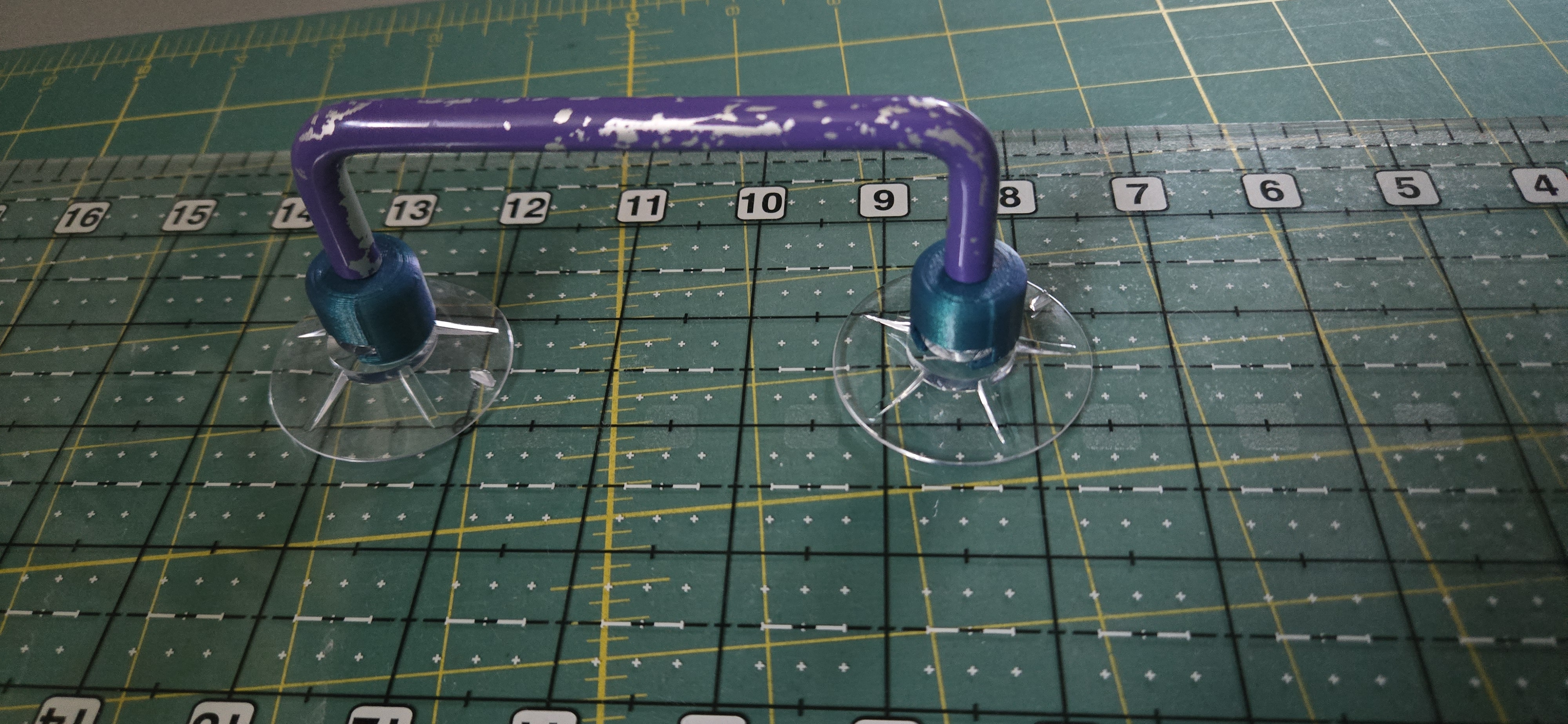 Threaded Suction  Cup Adapter for Drawer Handles used with Quilting Rulers