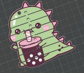 Cute flexi dino keyachain