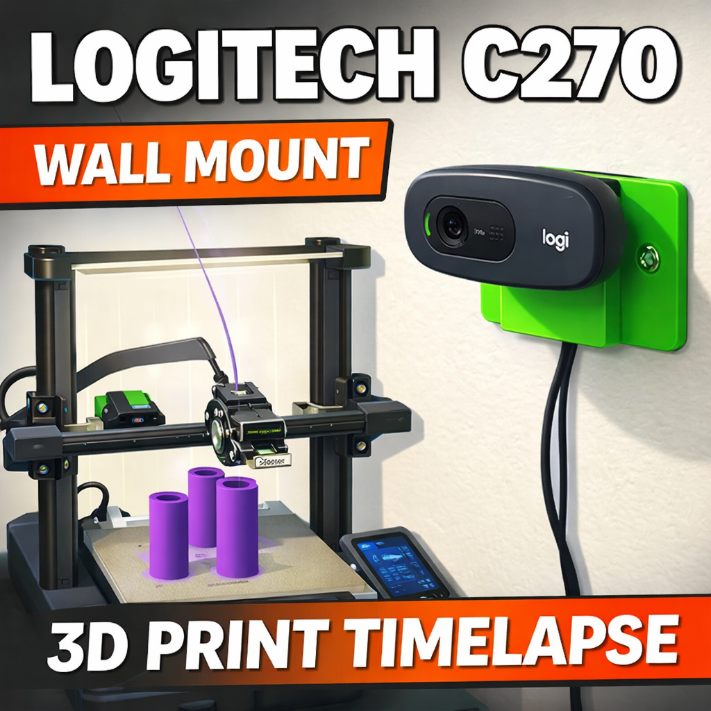 Logitech C270 Wall Mount (3D Printer Timelapse Bracket)