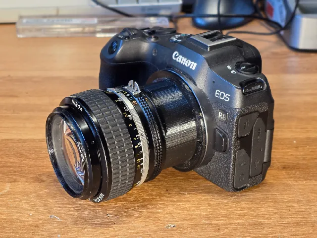 Nikon F lens to Canon RF camera adaptor