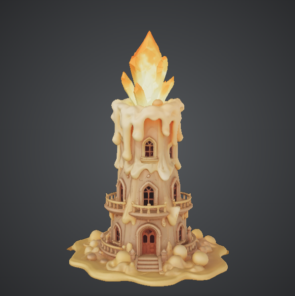 Crystal Candle Tower – Magical Wax Tower with Glowing Crystal