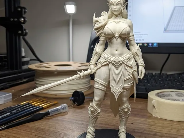 female demon warrior with a sword