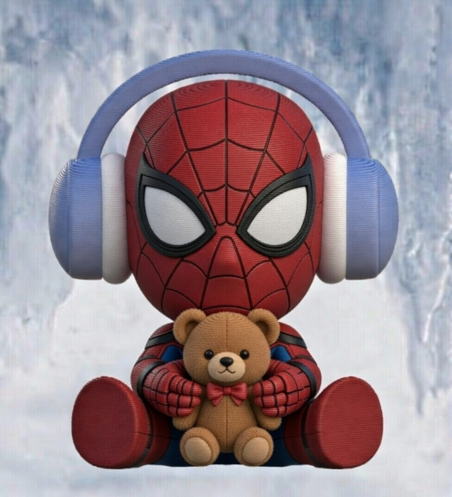 Cute Spiderman with Headphone