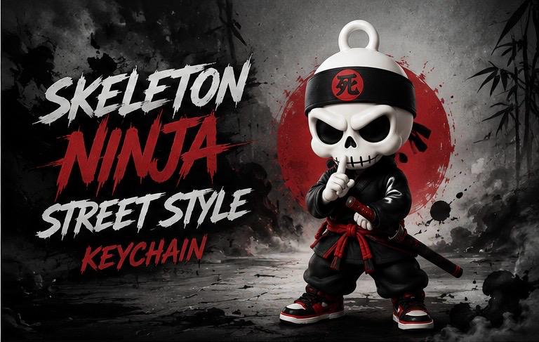 Skeleton Ninja Street Style Keychain