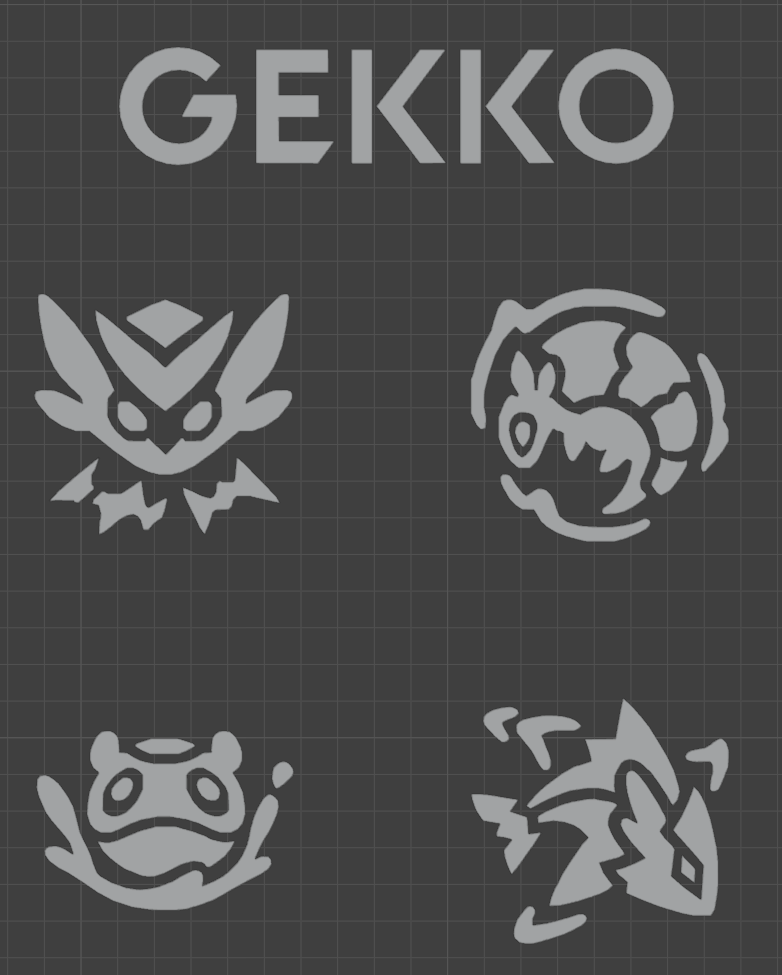 Gekko Valorant 3D Nameplate + Ability Icons (All-in-One STL)