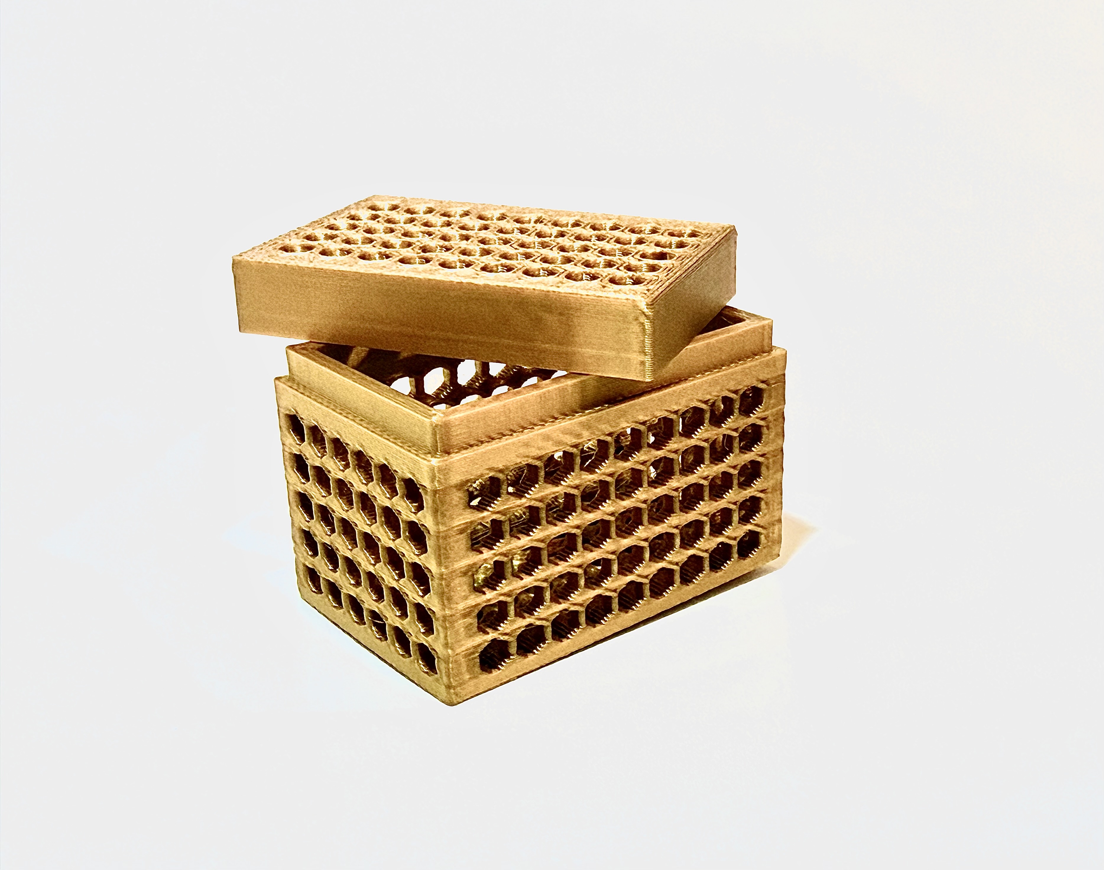 Hex Hole Box with Snap-On Lid!