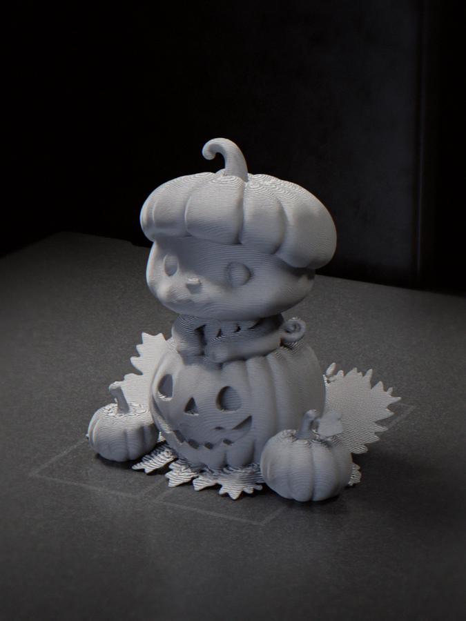 Cat Pumpkin Halloween Figurine Animals 3D Printable 3D model