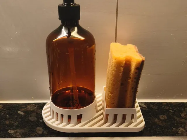soap dispenser/pump & sponge dripping rack