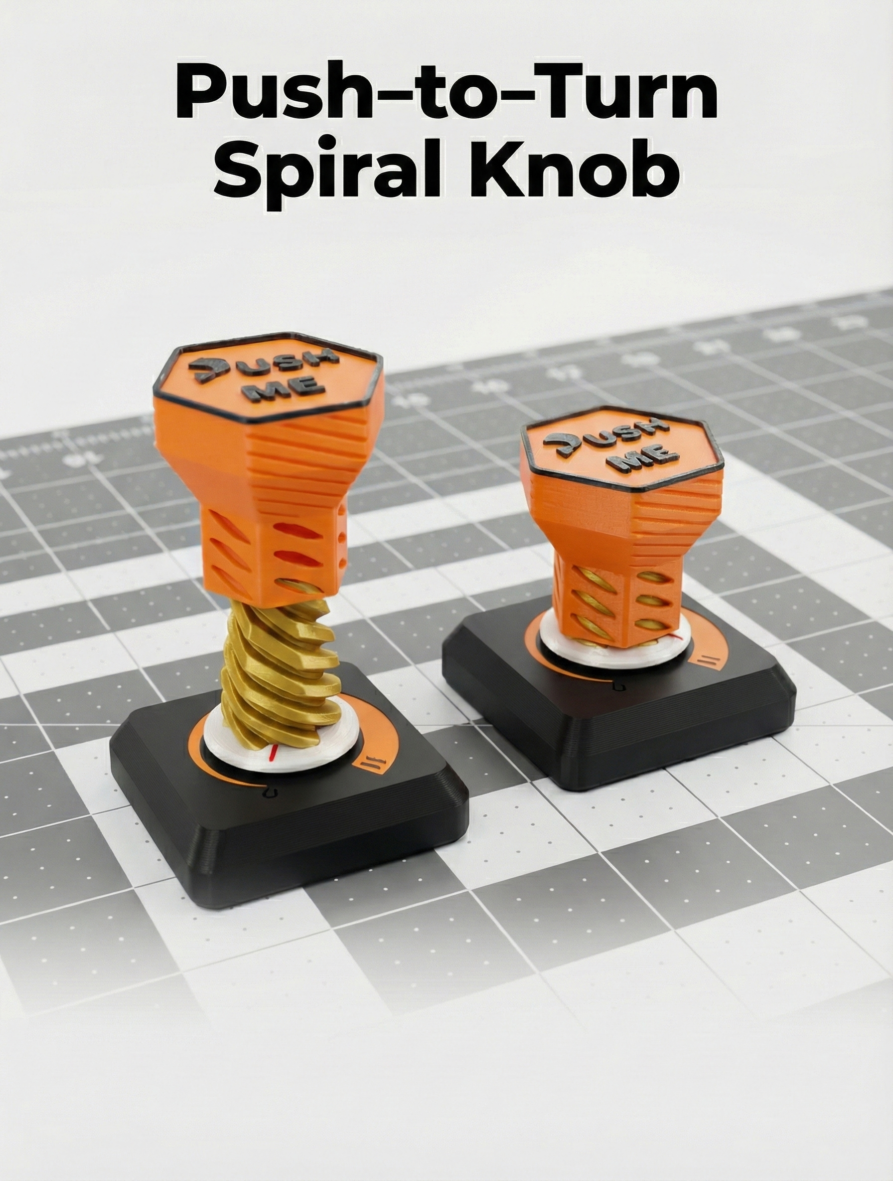 Push‑to‑Turn Spiral Knob