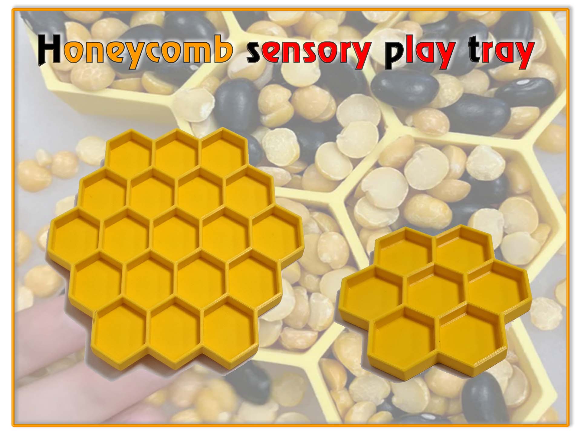 Honeycomb sensory play tray