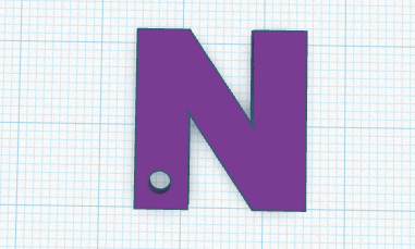 keychain with the letter N