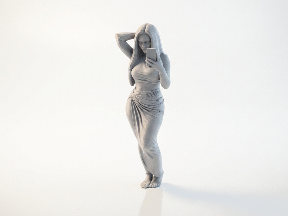 Hooded Woman Figurine Modern Art Sculpture 3D Printable