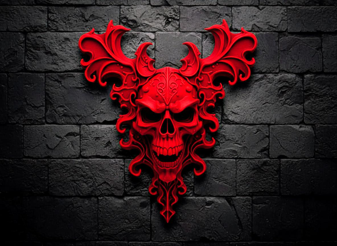 Infernal Skull Bas-Relief – Gothic Wall Accent
