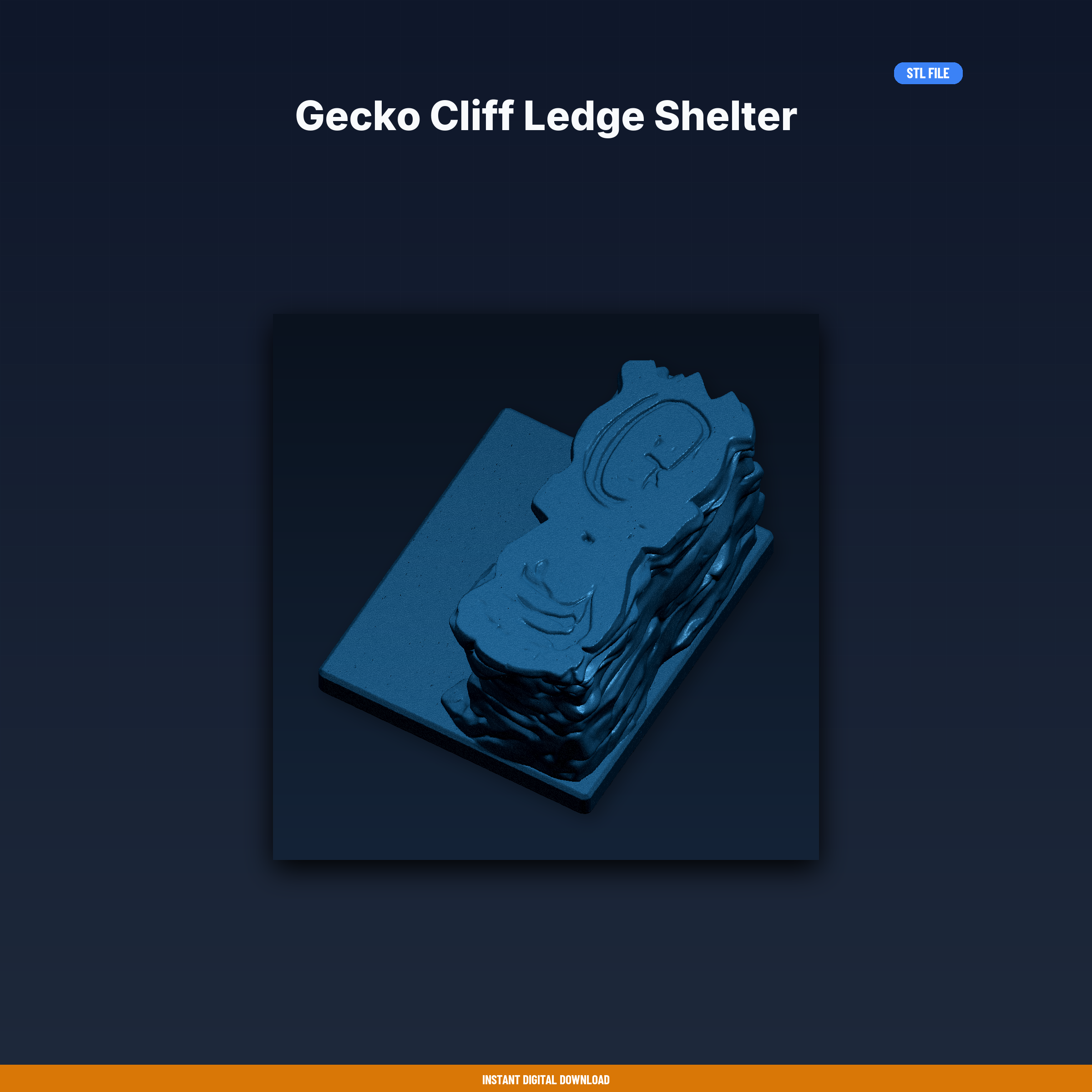 Gecko Cliff Ledge Shelter - 3D Printable STL File