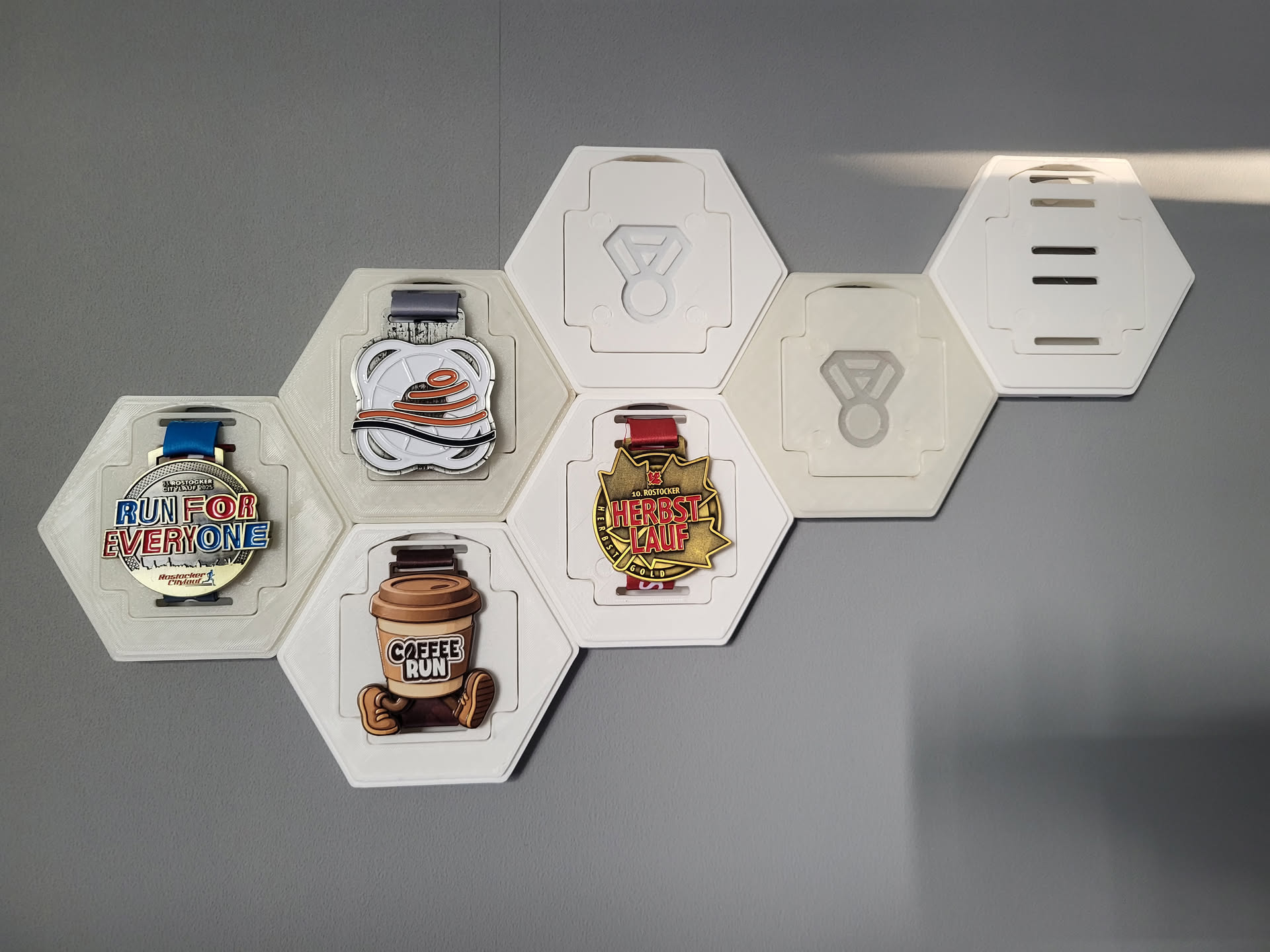 Hexagonal Medal Holder with inset