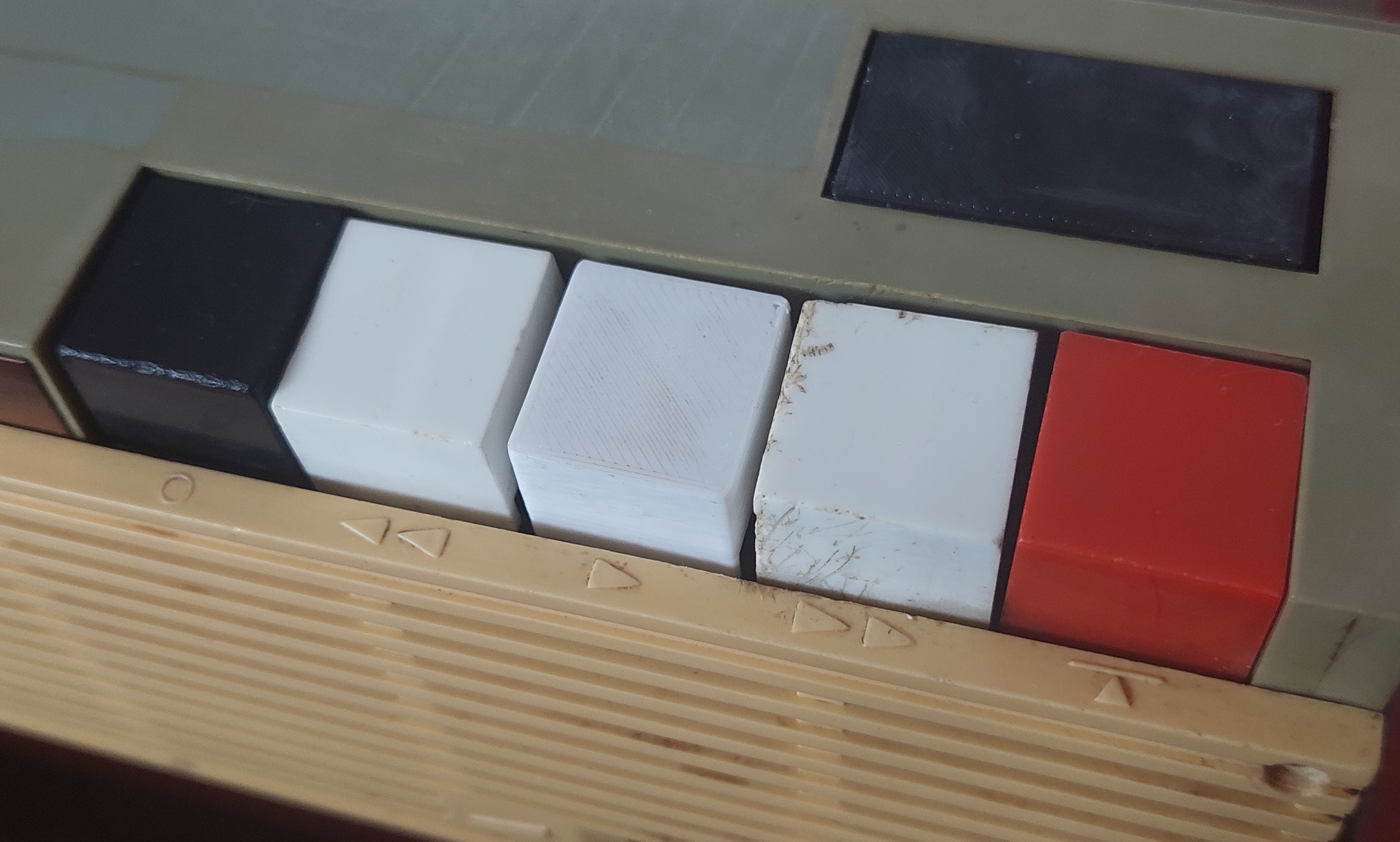 play/ stop/ rew. back / rew, forwards / record button for tape recorder Tesla Uran and Pluto