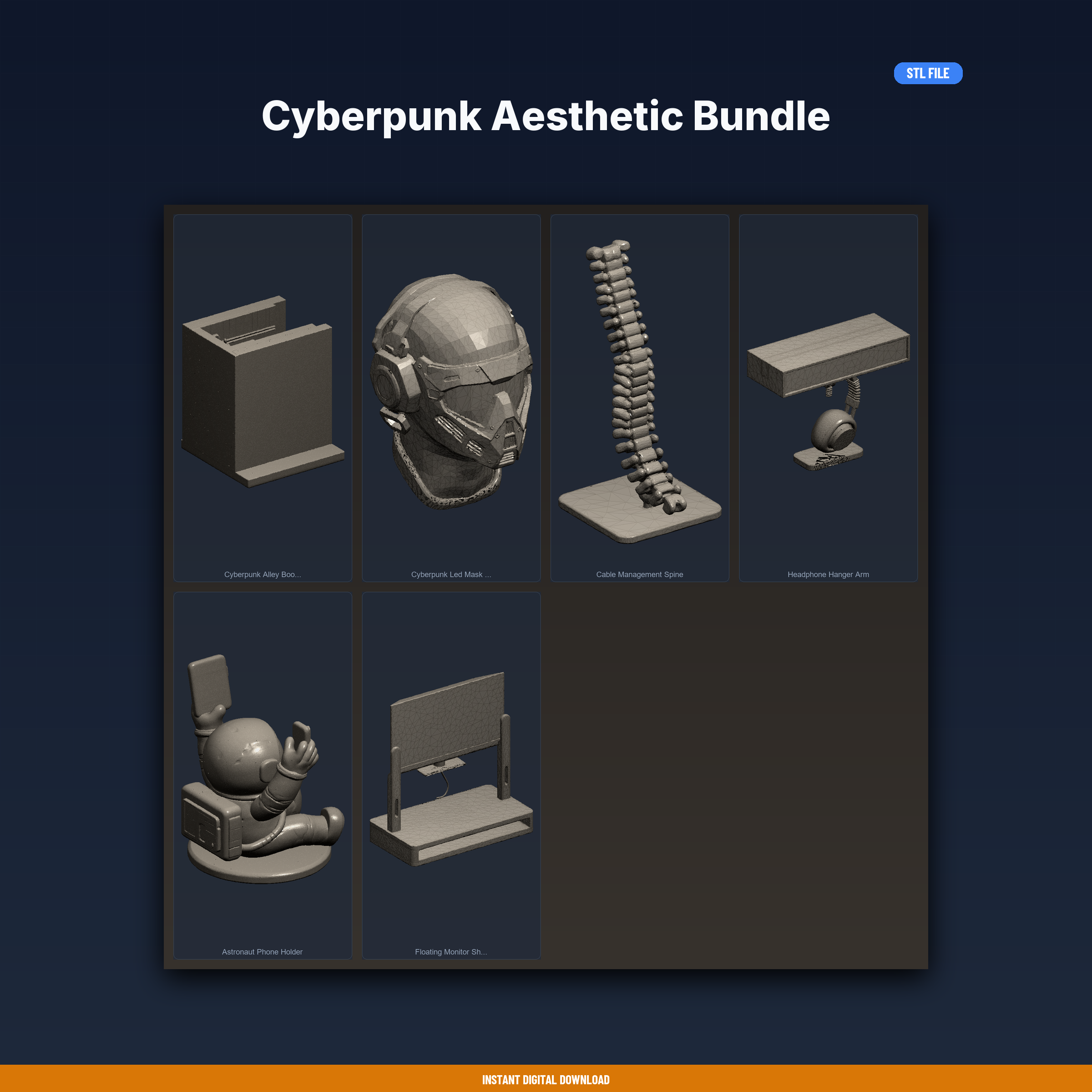 Cyberpunk Aesthetic Bundle - 6-Model STL Bundle