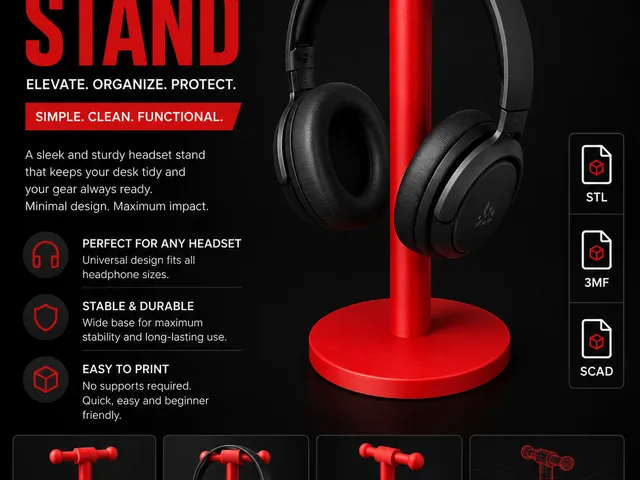 Modern Headset Stand - Stable Headphone Holder