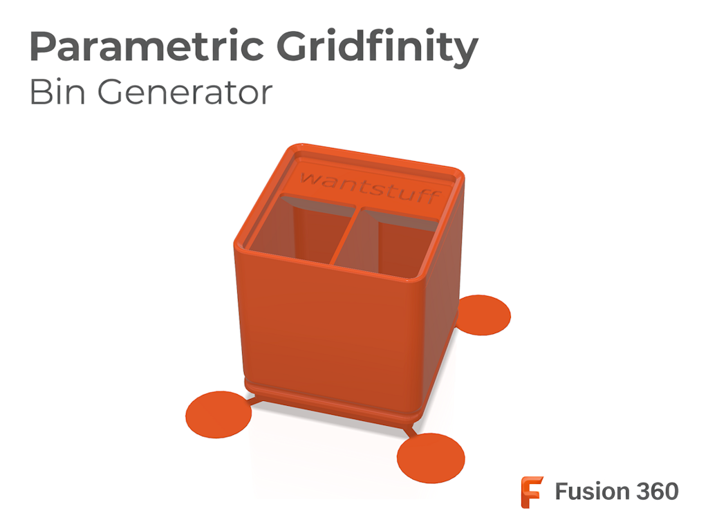 Parametric Gridfinity Bin Generator (Fusion 360)