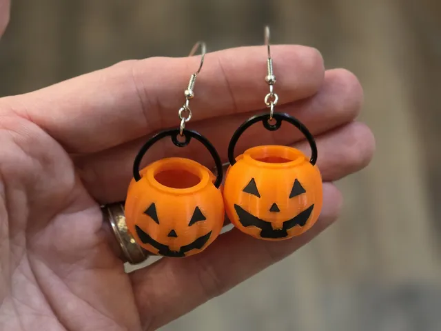 Jack-o-Lantern Candy Bucket Earrings (MMU optional)