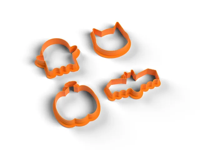 Halloween Cookie Cutters - Pumpkin, Bat, Ghost and Cat Set (OpenSCAD)