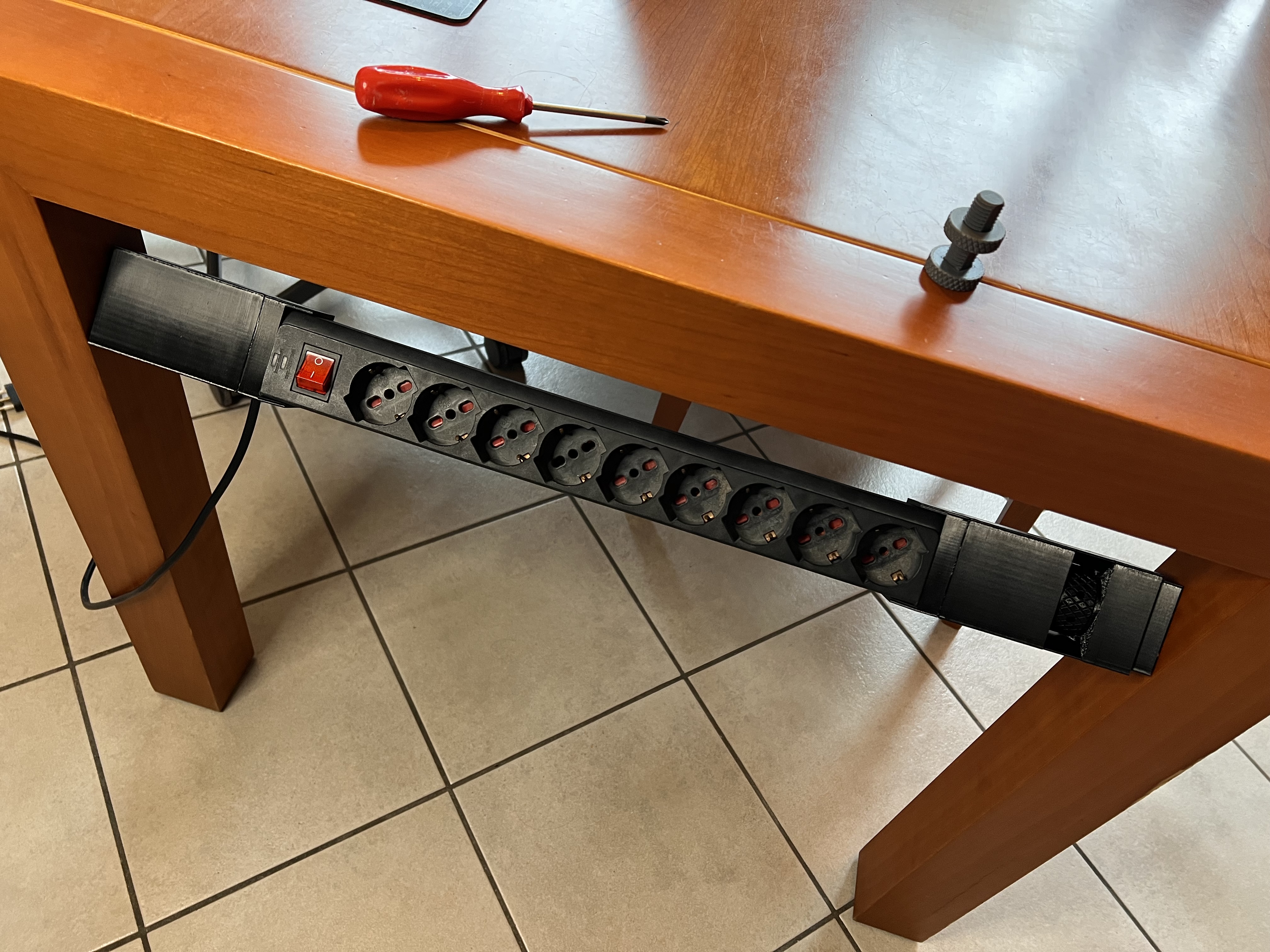 No-Drill Desk Power Strip Mount