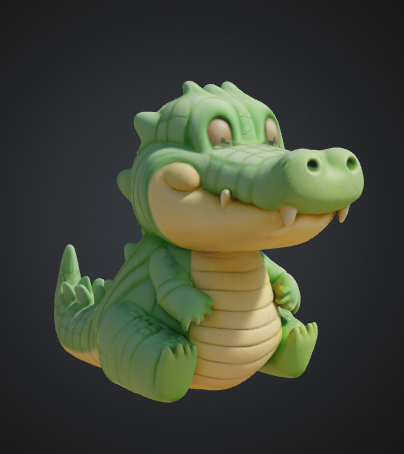 Cute sitting crocodile